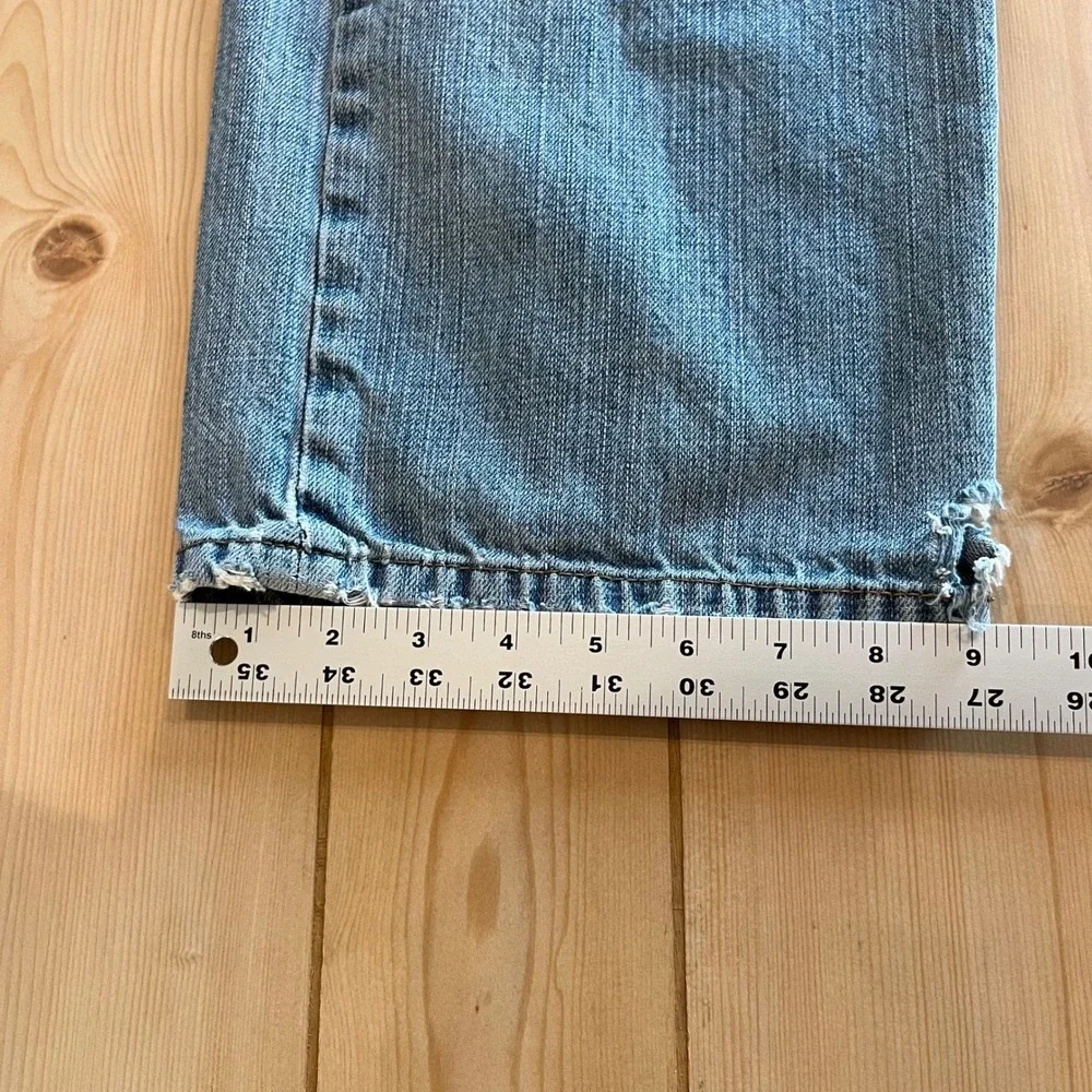 Levi's Men 569 Loose Straight Blue Light Wash Denim Jeans 38x34 Distressed 38x30